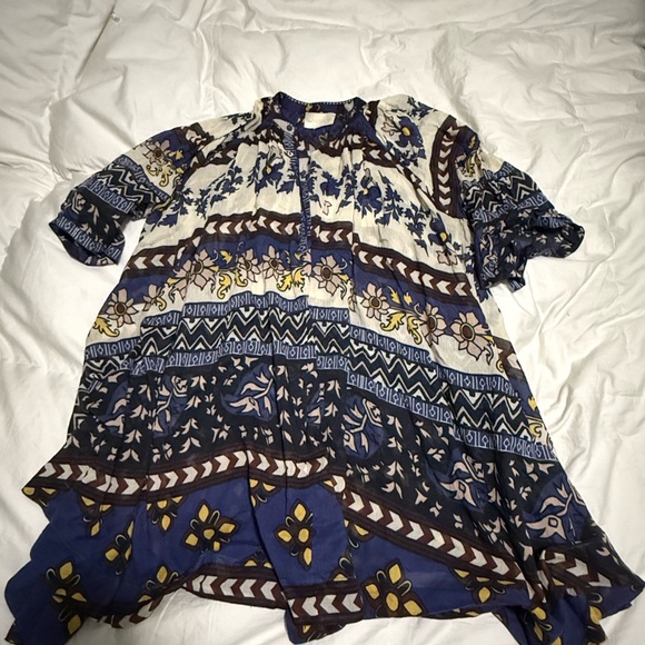 Carolina K Cotton Print Dress S Small Cover Up Worn 1x - Picture 1 of 2